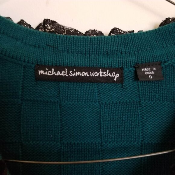 NEW Michael Simon 3D Check Pattern Beaded Cardigan - Picture 11 of 13